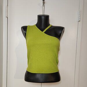 Oak & Fort  Leaf Green asymmetrical crop top